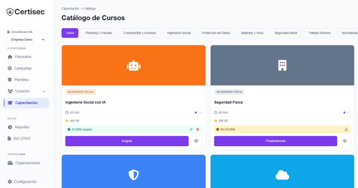 Plataforma Certisec — perfil del colaborador